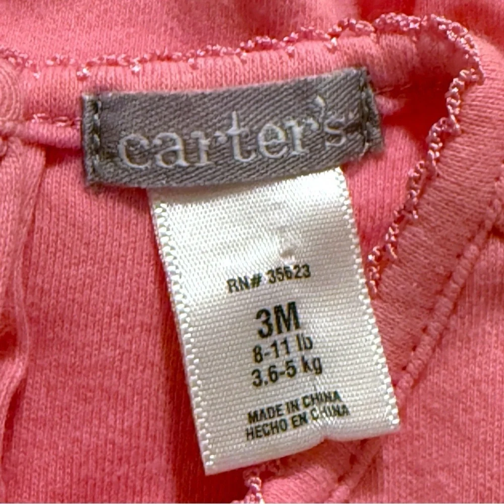 Carter’s Baby Girl Pink Sleeveless Romper with Embroidered Flowers – Size 3M